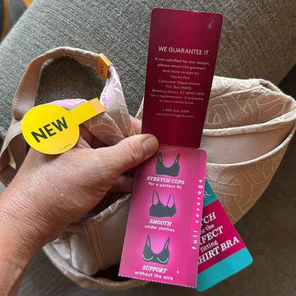 Vanity Fair, Beige, T-Shirt bra size 36DD, full coverage, no wire, NWT - Picture 9 of 10